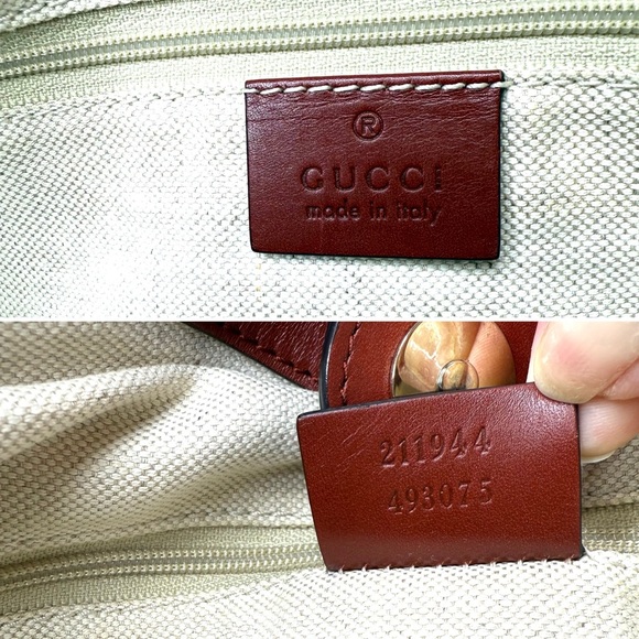 Gucci authentic Sukey bag brown monogram canvas with brick red leather handles - Picture 16 of 16